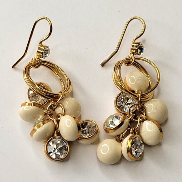 Crystal Charms Cluster Dangle Earrings - Picture 7 of 9